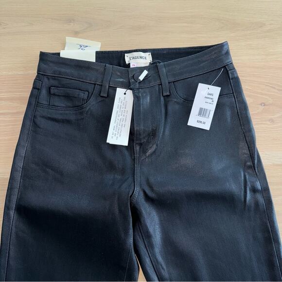 L'AGENCE  Oriana High-Rise Straight-Leg Coated Jeans - Picture 10 of 12